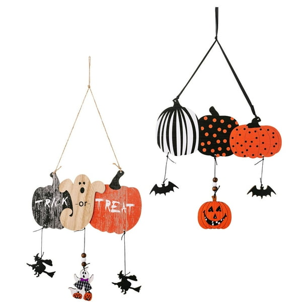 Halloween Pumpkin Hanging Sign Decorations Wood Multipurpose Easily Install Cute