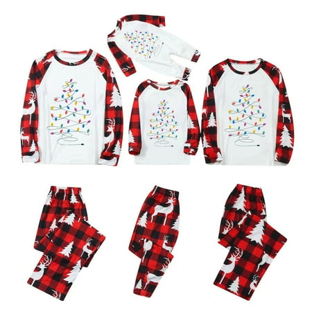 

Matching Pajamas for Family Family Christmas Pajamas Matching Sets Men’S Plaid Pajama Pants with Pockets