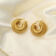 thumbnail image 3 of Zetshion Chunky Hoop Earrings, Gold, for Women, 3 of 7