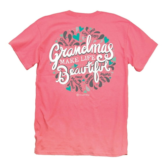 Itsa Girl Thing Grandmas Beautiful Short Sleeve T-Shirt-Coral-Small