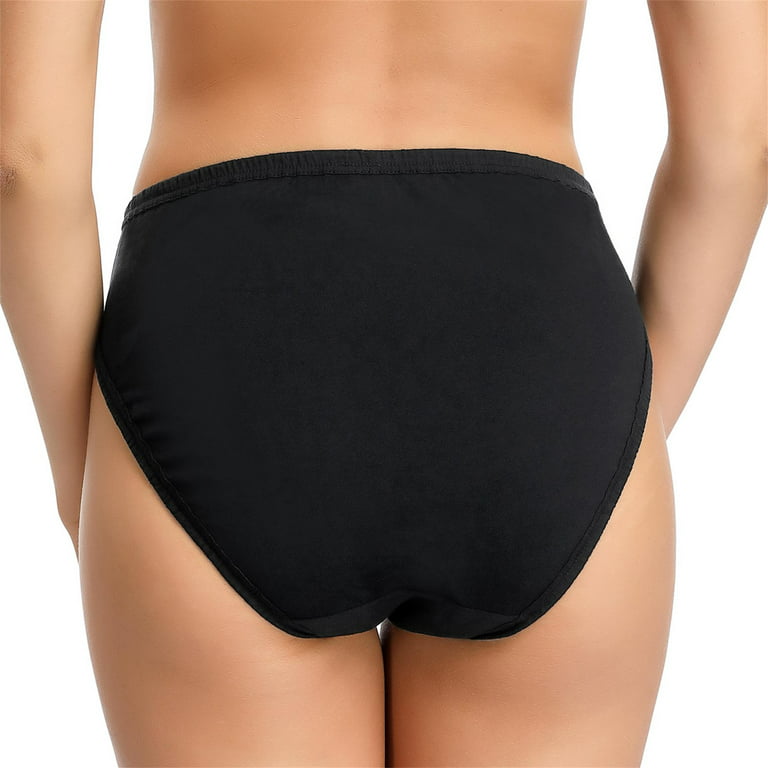 Comfort Soft Cotton Plus Size Underwear High-Cut Brief Panty 3 Pack Black –  WingsLove