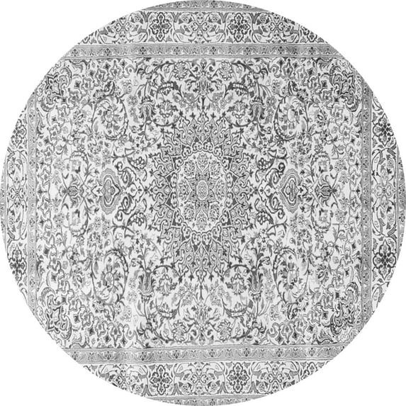 Ahgly Company Indoor Round Persian Gray Traditional Area Rugs, 5' Round