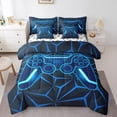 thumbnail image 1 of Erosebridal Gradient Gamepad Bedding Sets Full Size, Blue Comforter Sets with Sheets, Neon Geometric Decor, Reversible 7-Piece, 1 of 5