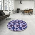 thumbnail image 4 of Ahgly Company Machine Washable Indoor Square Transitional Blue Area Rugs, 7' Square, 4 of 7
