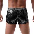 thumbnail image 4 of Mens Shorts Fashion Bright Fabric Slant Pockets Elastic Waist Split Side Short Pants Shorts for Men Black M, 4 of 5
