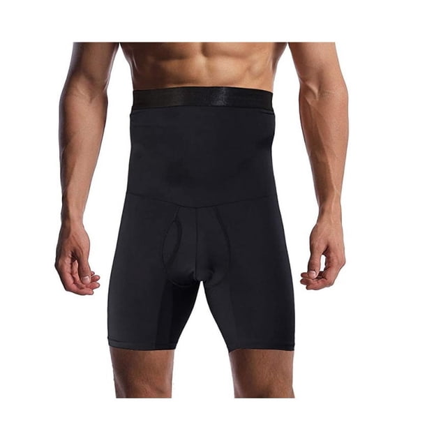 Pantalones moldeadores de cintura alta antideslizantes de silicona para hombres, bóxer ajustado que contrae el abdomen, ropa interior de soporte para la cintura y levantamiento de cadera,