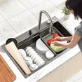 thumbnail image 5 of Multifunctional Waterfall Kitchen Sink 26" Stainless Steel Single Bowl Drop in Sink, 5 of 9
