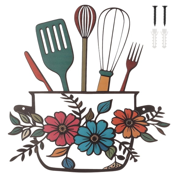 Coloful Metal Kitchen Wall Decor, Modern Farmhouse Kitchen Decor Above Sink, Sturdy Iron Wall Art Sculptures, 11" x 10.6"