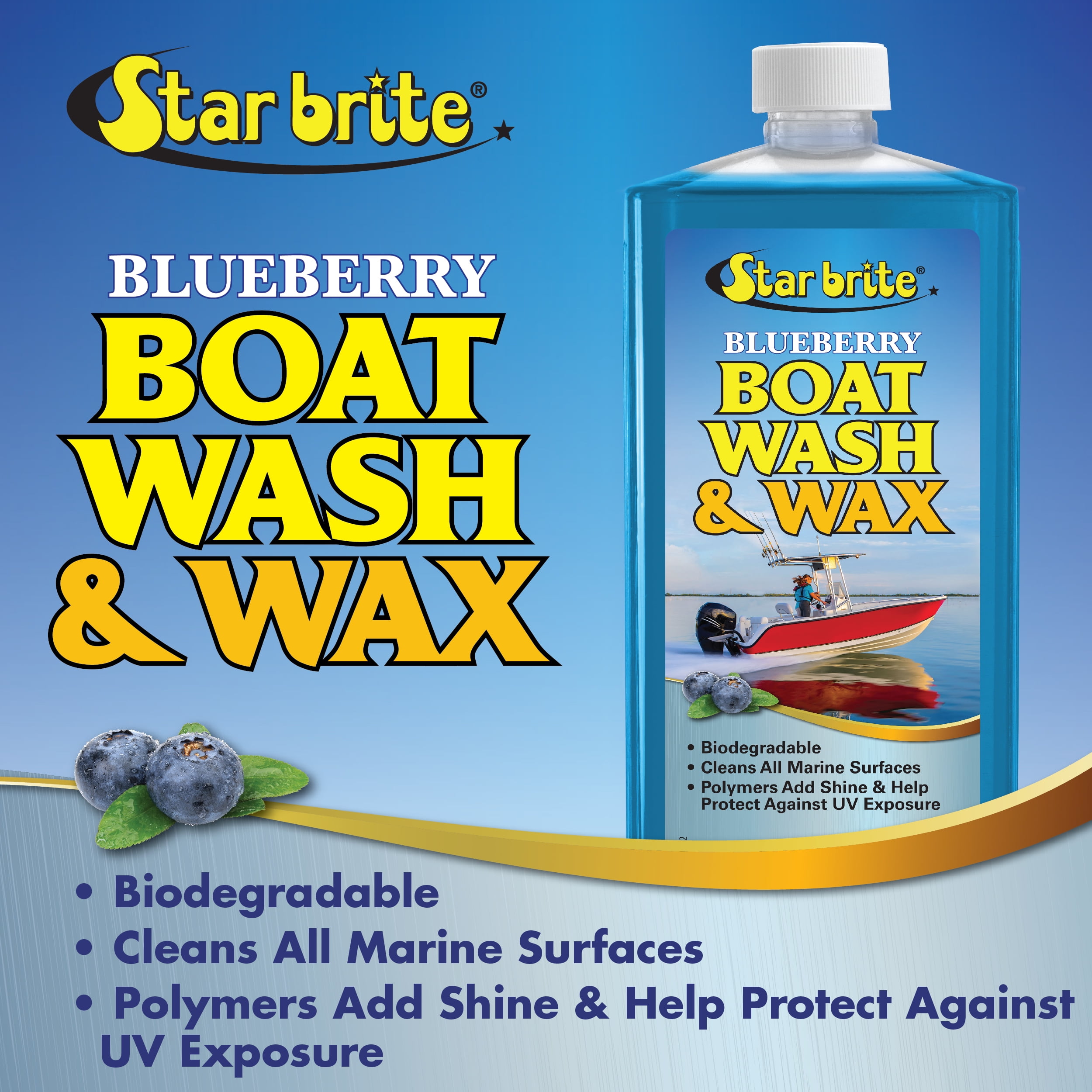 (2 pack) Star Brite Blueberry Boat Wash and Wax, 16 oz