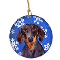 thumbnail image 1 of Dachshund Winter Snowflake Holiday Ceramic Ornament, 1 of 1