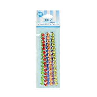 Offray multicolor, adhesive gems stripes, 90 pieces, 1 package