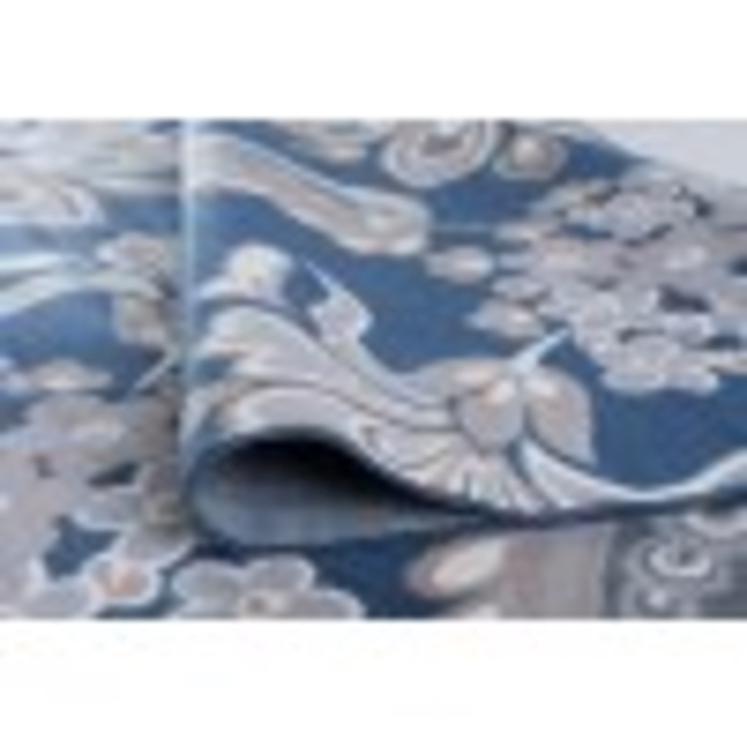 Hampton Transitional 8' x 10' Navy and Cream Polypropylene Indoor Area Rug