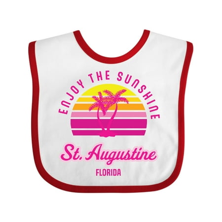 

Inktastic Summer Enjoy the Sunshine St. Augustine Florida in Pink Gift Baby Boy or Baby Girl Bib