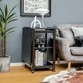 thumbnail image 2 of Costway Rolling Computer Desk Folding Writing Office Desk Storage Shelves Black, 2 of 10