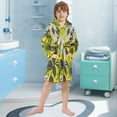 thumbnail image 5 of FORMRS Niños Bathrobe Unisex Hooded Robe Soft Plush Pajamas Sleepwear, Size 7-9T, Yellow Flowers, 5 of 7