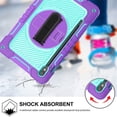 thumbnail image 3 of Shockproof Case for Samsung Galaxy Tab S9+,Anti drop silicone+PC Layer Protective Splicing Case 360 ° Rotating Handle Stand With Shoulder Strap,Purple,For Galaxy Tab S9+, 3 of 8