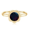 thumbnail image 4 of Rosec Jewels Black Opal Flower Engagement Ring - 1.6 Carat - Bezel Set Opal Ring for Women - AAA Grade Certified - with Jewelry Box, 18K Yellow Gold, US 6.50, 4 of 9