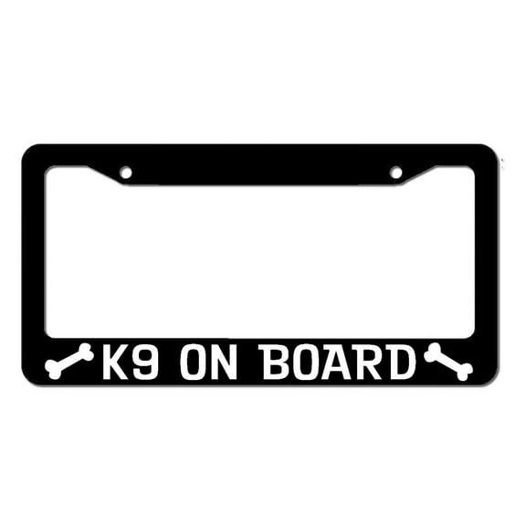 K9 On Board Dog Funny Pet Bone Cute Puppy License Plate Frame