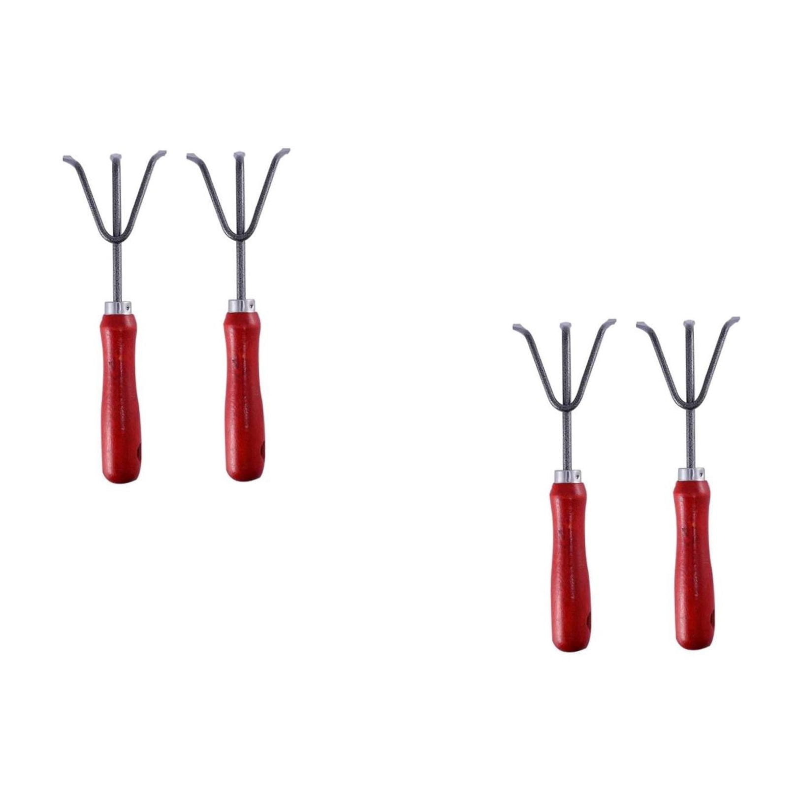 4-Piece Small Hand Cultivator Set for Weeding, Soil Turning, Gardening Tools for Plant Care and Yard Maintenance
