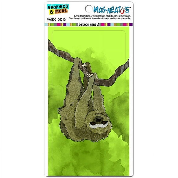 Sloth Watercolor Automotive Car Refrigerator Locker Vinyl Magnet