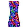 thumbnail image 5 of Robes d'Été Robe Femmes Décontractée Été en Vrac Imprimé Floral Réservoir Robe Creuse Plage Robe Sans Manches Violet XXL, 5 of 5