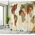 thumbnail image 4 of Ambesonne World Map Shower Curtain, Boho Food, 69"Wx84"L, Multicolor, 4 of 4