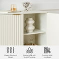 thumbnail image 4 of EYYTHUNG 2-Door Fluted Storage Cabinet Mordern Accent Sideboard Buffet Cabinet, Wooden Credenza with Adjustable Shelves, Console Table, White, 4 of 9