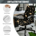 thumbnail image 3 of HELLHERO Galaxy Moon Star Print Office Chair Cover Set, Anti Dust Gaming Chair Seat Cover with Arm Rest Covers, Stretchable Rotating Boss Chairs Slipcover, Home Decor, 3 of 6