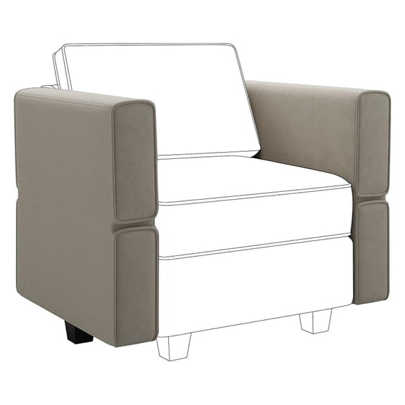 Modular Sofa Armrest Backrest Module for Modular Sectional Sofa Couch Side Armrest, Backrest Grey