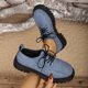 thumbnail image 5 of Xucatan Women's British Style Leather Loafers, Fashion Lace-Up Low Top Shoes with Mid Heel, Comfortable Casual & Dressy Oxfords for Women Gift, 5 of 7
