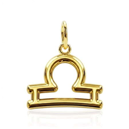 Libra Zodiac Charm Pendant - 10 Karat Soild Gold - Astrology Pendant - Great For Gifts - Dainty Charm - Great For Layering