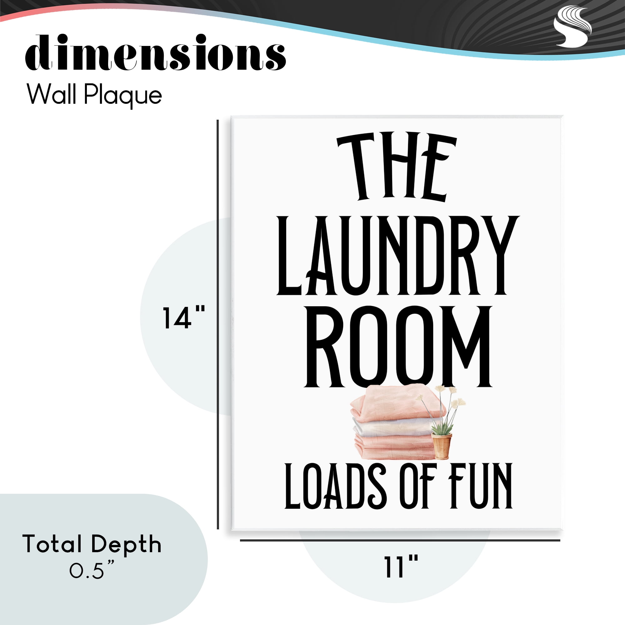 Laundry Room Fun Minimal Wall Plaque Art, design by Kim Allen