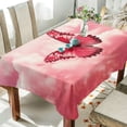 thumbnail image 4 of Pink Butterfly Rectangle Tablecloth Waterproof Polyester Table Clothative Stain Resistant & Wrinkle Resistant Washable Table Cover for Dining Table/Party/Camping 60x120 Inch Decor Gift, 4 of 7
