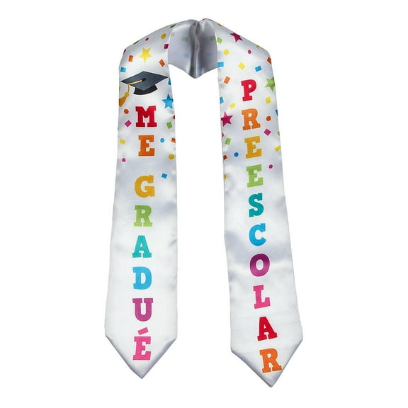 Fun Express 4" x 42" Spanish Kindergarten Graduation Satin Stole