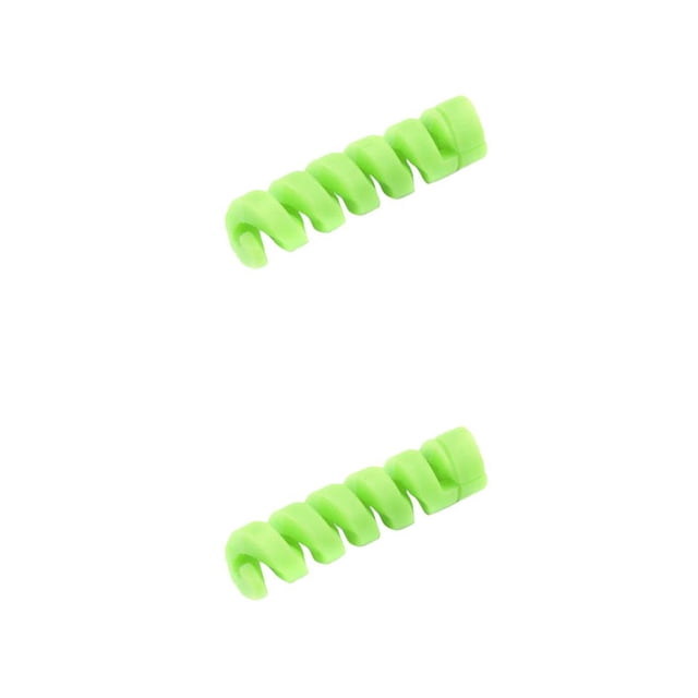 Sidaley Wind Phone Cellphone Charging USB Case Wrap Organizer fracture Anti Cord Protector Pipe Spiral Extended Tube Silicone Cover verde 2piezas