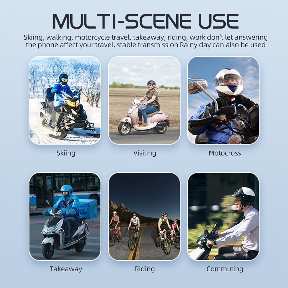 Motorcycle Bluetooth Headset, Motorbike Universal Bluetooth 5.3 Motorcycle Helmet Waterproof Wireless Earphone