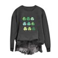 thumbnail image 3 of Jsaierl Chandails en Molleton pour Femmes Jour de la Saint-Patrick Imprimé Trèfle Chanceux Pulls Décontractés Manches Longues Col Rond Hauts Tendance Chandail en Molleton de Vacances, 3 of 3
