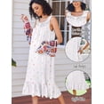 thumbnail image 3 of Ekouaer Women's Nightgowns Long Sleeveless Night gown with Pockets Soft Ladies Nightdress Lace Trim Victorian Sleepwear Vintage Old Fashioned Gown, 3 of 6