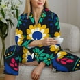 thumbnail image 6 of Fotbe Colorful Mexican Flower Pattern Long Sleeve Pajama Set for Women,Sleepwear Set,2-piece Loungewear Set,Soft PJs Comfy Nightwear with Pockets -Medium, 6 of 7