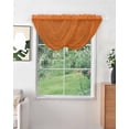thumbnail image 2 of Orange Sheer Waterfall Valance Curtains for Window, Pure Orange Rod Pocket Sheer Topper Swag Curtains for Living Room, Kitchen 38.5"W x 47.2"L, 3 Panels, 2 of 7