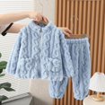 thumbnail image 1 of Conjunto de pijamas de felpa cálidos para invierno para niños, ropa de dormir bonita, conjunto de 2 uds., pijamas de Navidad, ropa para el hogar, pijamas de tiburón, ropa de 1 a 3 años, 1 of 4