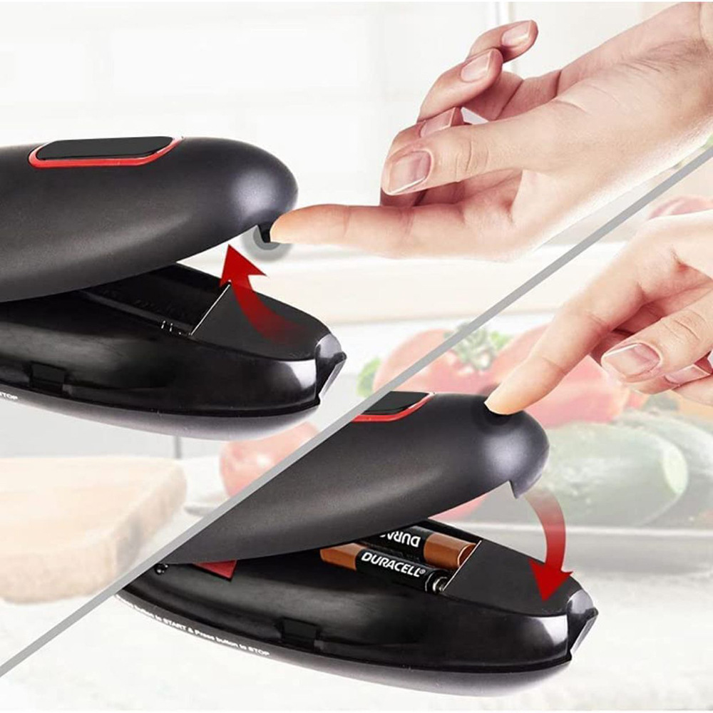 Electric can opener, no sharp edge can opener, one touch electric can automatic shutdown, small kitchen tool for elderly people.
