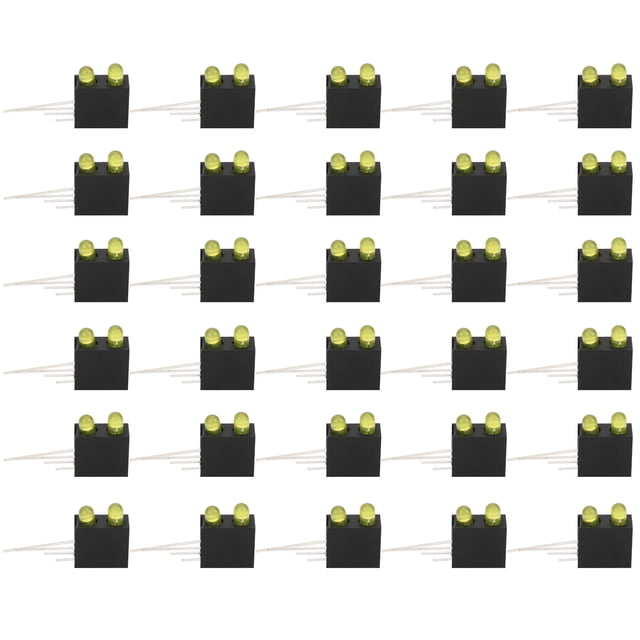 100 Uds. Soporte de luz de 3mm lámpara de diodo LED de doble orificio con Base indicador Industrial accesorios luz amarilla