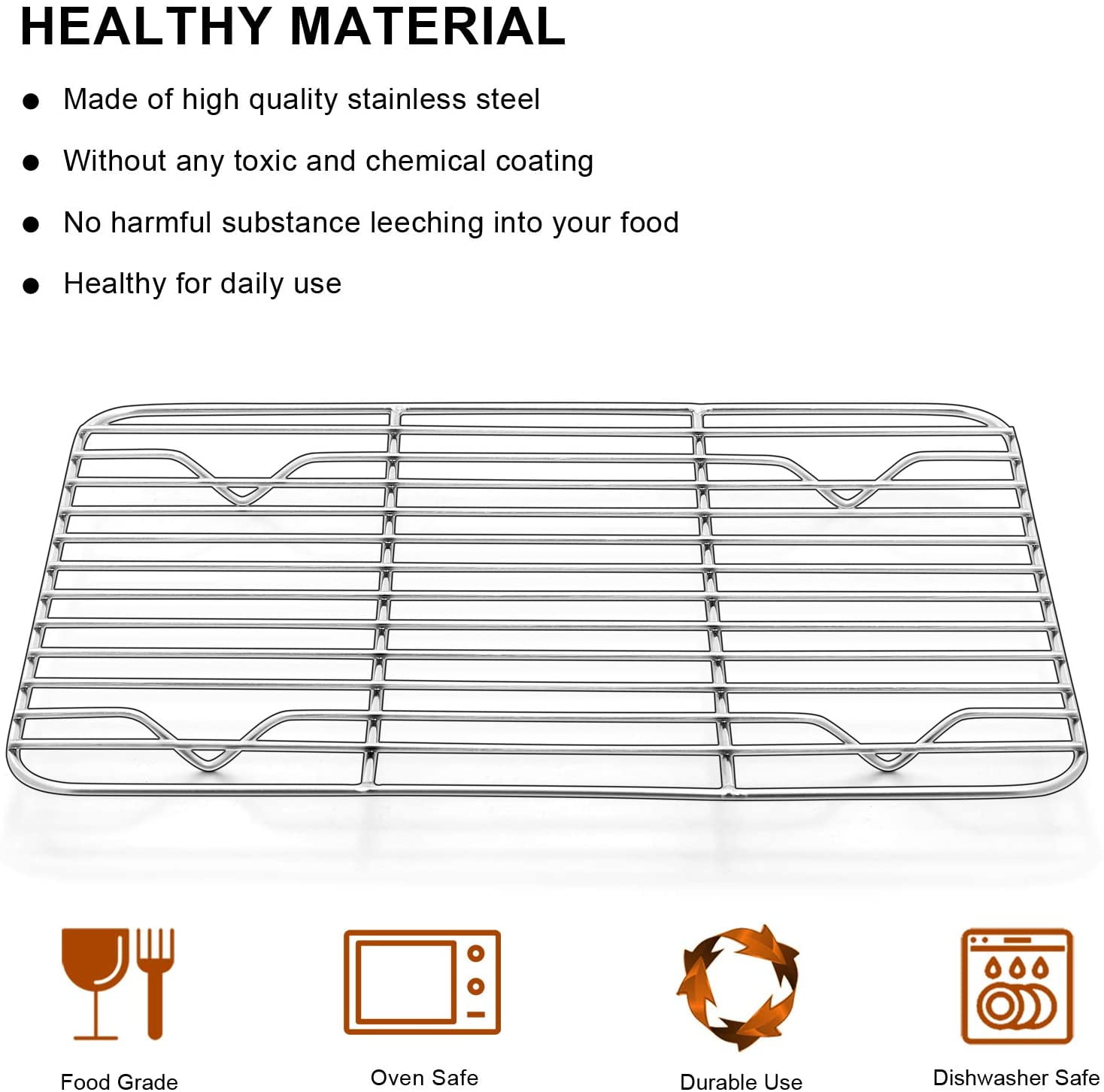 Cribun Stainless Steel Baking Rack Oven Safe Cooling Rack, Size 9.7’’x7