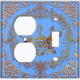 thumbnail image 4 of Metal Light Switch Plate Cover Elegant Blue Crown Frame FRA018, 4 of 14