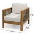 thumbnail image 2 of GDF Studio Allegra Outdoor Acacia Wood and Wicker Club Chair, Teak, Mixed Brown, Beige, 2 of 7