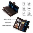 thumbnail image 2 of Dteck for iPhone XS Max Wallet Case with Card Holder, Soft PU Leather Handbag Purse Zipper Pocket Card Holder Wallet for Women Men, Crossbody Wallet Phone Case with Strap, Brown, 2 of 7
