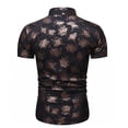 thumbnail image 3 of Ventes de Liquidation Bescita Chemise Homme Décontractée Boutons Col Rabattu Ajustée Imprimé Floral Manches Courtes, 3 of 4