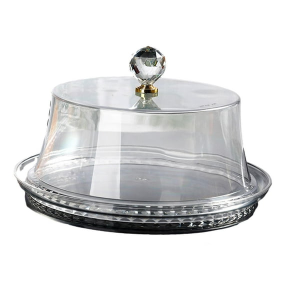 Esquirla Acrylic Cake Stand with Dome Cake Pan Pastry Display Server Cake Plate Covered Cake Holder for Birthday Kitchen Festive Party 27.7X27.7X16.5cm