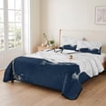 thumbnail image 2 of Queen Quilt Set 90''x96'', Blue Marble Crack Lightweight Bedspread Coverlet Set with 2 Pillow Shams, Modern Abstract Geometric Texture Breathable All Season Quilt Bedding for Bedroom/Guest Room, 2 of 9